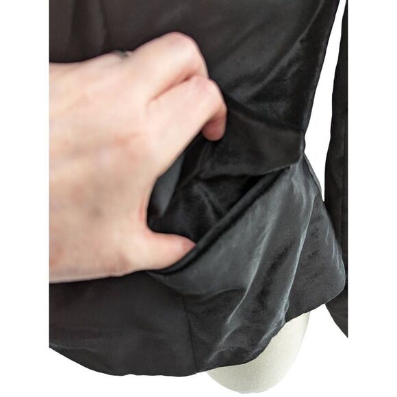 Cartonnier Women Black Velvet Long Sleeve Blazer Jacket Size Medium - Picture 8 of 14